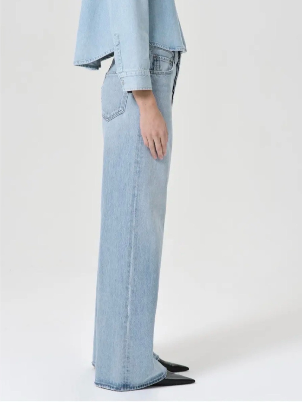 Agolde Light Blue Wide-Leg High-Rise Jeans - Picture 2 of 6